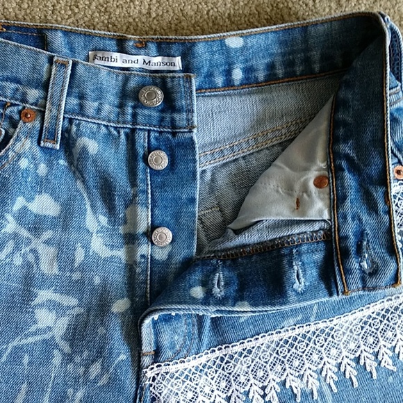SOLD*LEVIS BAMBI&MASON OneofaKind Hi-Rise Shorts - Picture 6 of 8